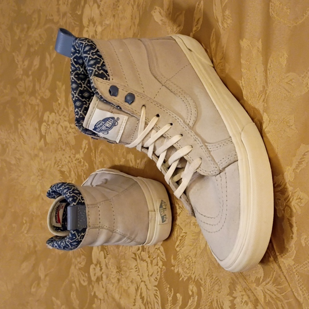 VANS Sk8-Hi SCOTCHGARD Protector 3M  Blue Patterned Collar Women's 8.0 Men's 6.5